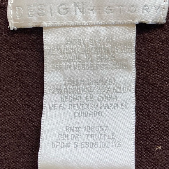 Design History Brown Vneck Sweater Sz Missy Sm 4/6 - Picture 6 of 6